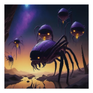 Pôster Aranhas alienígenas Desoladas Aterrissando