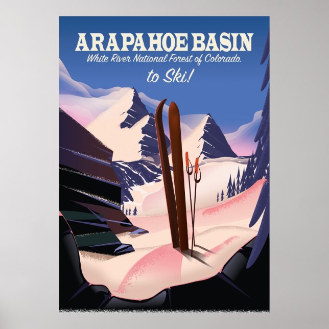 Poster Arapahoe Basin, Floresta Nacional White River Esqu (Frente)