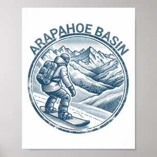 Poster Arapahoe Basin Snowboard Snowboarder