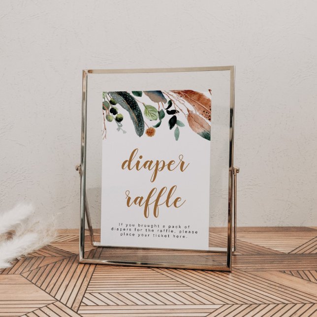 Poster ARBOR Bohemian Feather Greenere Baby Fralda Raffle (Criador carregado)