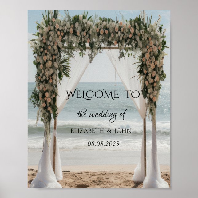 Poster Arbor Floral de Praia Tropical (Frente)