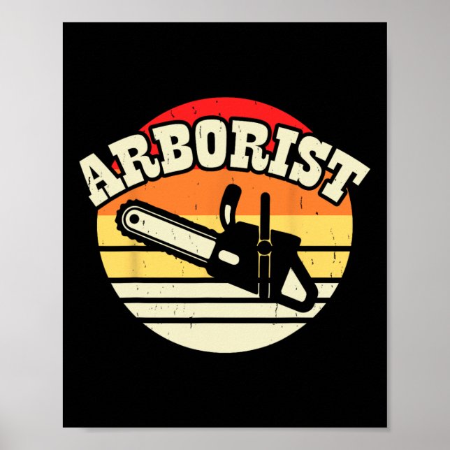 Poster Arborist Lumberjack Tree Climber Cutter Trimmer Tr (Frente)