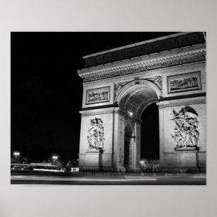 Poster Arc de Triomphe à noite em Paris