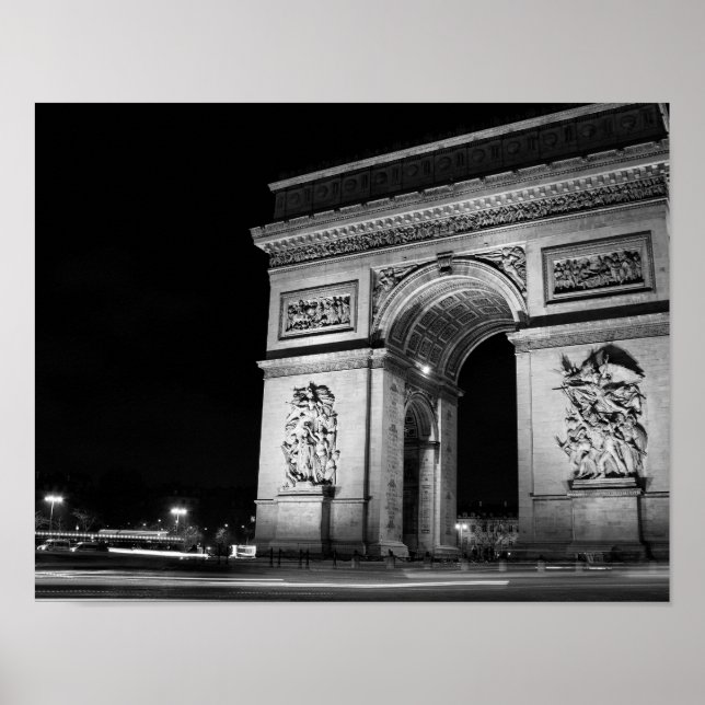 Poster Arc de Triomphe à noite em Paris (Frente)