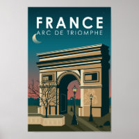 Arc de Triomphe França Retro Viagem Art Vintage
