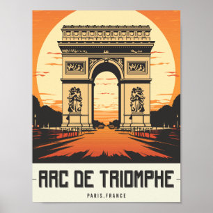 Poster Arc de Triomphe Paris Famoso Viagem