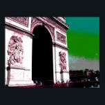 Pôster Arc pop de Triomphe<br><div class="desc">poster de L'Arc de Triomphe,  inspirado na pop art,  em Paris.</div>