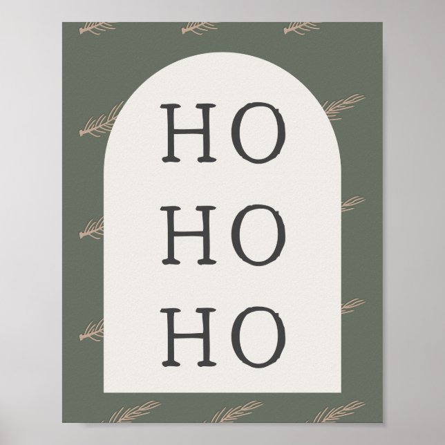 Poster Arca Modern Boho | Verde e Dourado ho ho ho Impres (Frente)