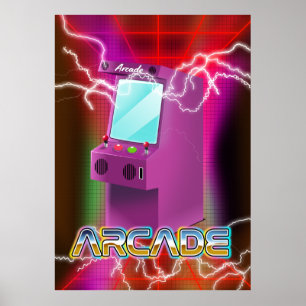Poster Arcada retrô dos anos 80