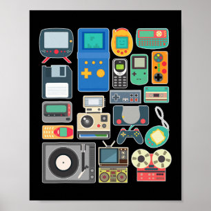 Poster Arcade de vídeo com retrato do jogo 80s 90s