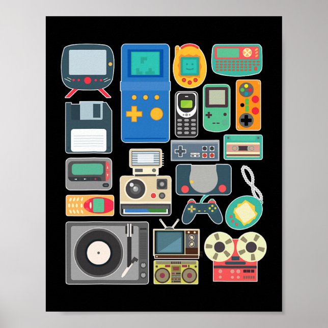 Poster Arcade de vídeo com retrato do jogo 80s 90s (Frente)