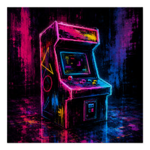 Pôster Arcade Neon Vintage