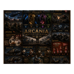 Pôster arcania storyboard poster/mundo do arcano