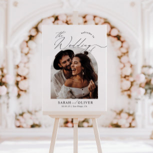 Poster Arch Photo Modern Script Weding Welcome