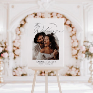 Poster Arch Photo Modern Script Weding Welcome