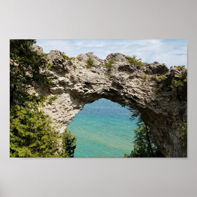 Poster Arch Rock na Ilha Mackinac, Michigan (Frente)