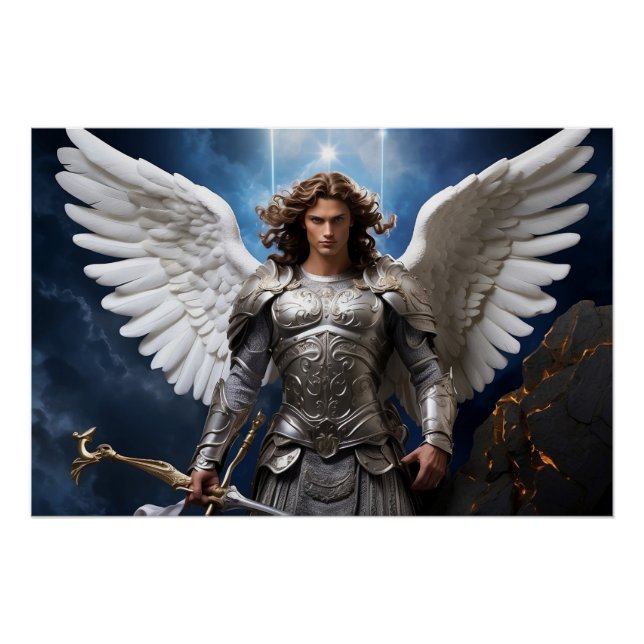 Pôster *~* Archangel Michael Energy AP47 Católico (Frente)