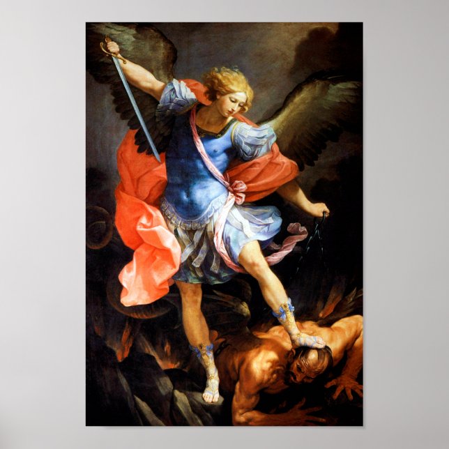 Poster Archangel Michael trSample Satã Guido Reni (Frente)