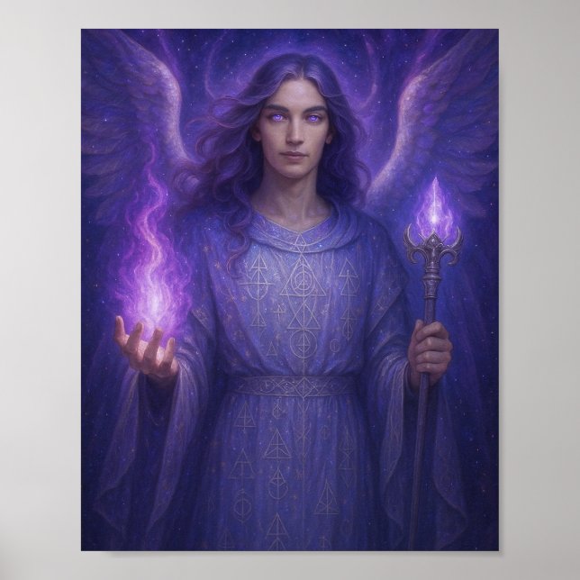 Poster Archangel Zadkiel - Guardião da Chama Violeta (Frente)