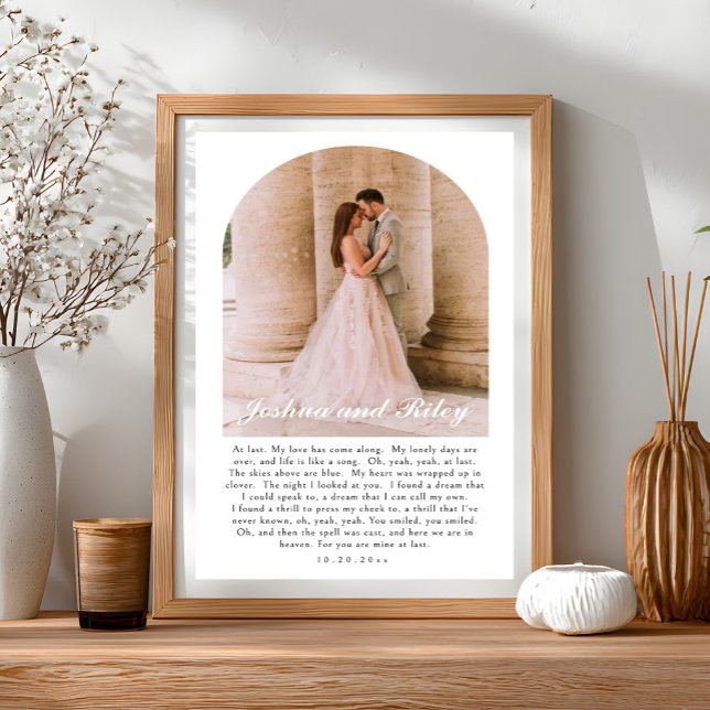 Poster Arched Photo Wedding Song Lyrics Print (Criador carregado)
