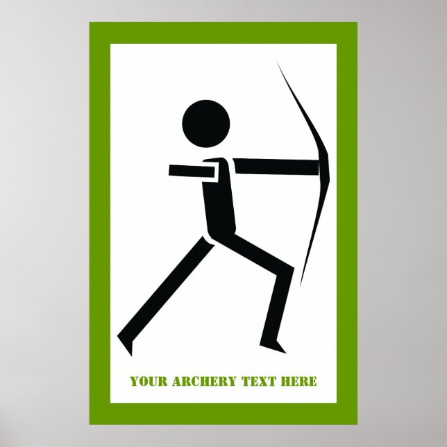 Poster Archer com seu arco preto, arquivista verde person (Frente)
