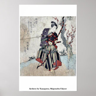 Pôster Archery, por Yanagawa, Shigenobu Ukiyoe