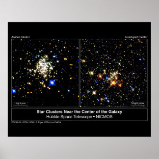 Poster Arches Cluster Estrela e Cluster Quintuplet Star
