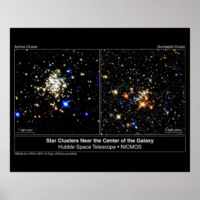 Poster Arches Cluster Estrela e Cluster Quintuplet Star (Frente)