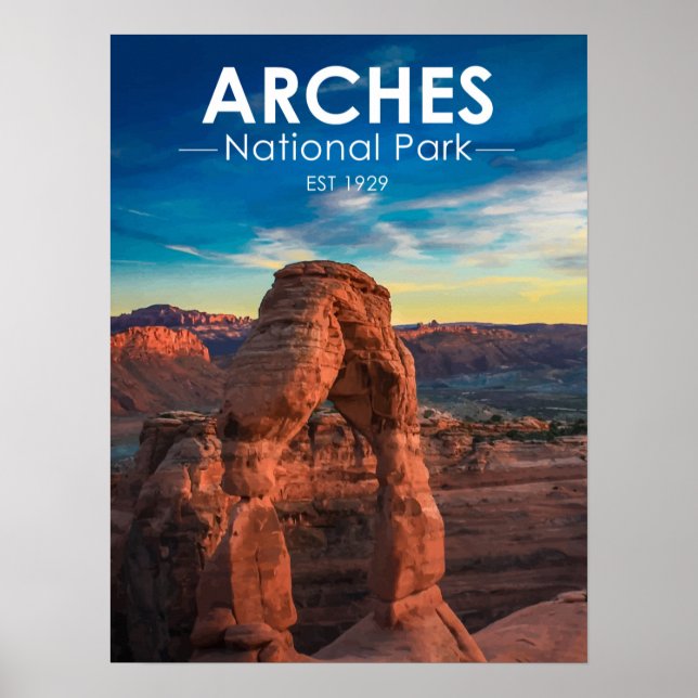 Poster Arches National Park Delicate Arch (Frente)