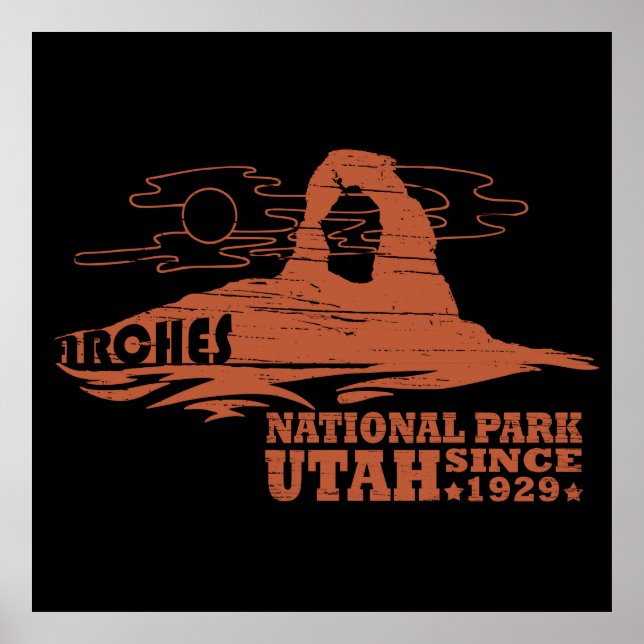 Poster Arches National park Moab Utah Vintage art (Frente)