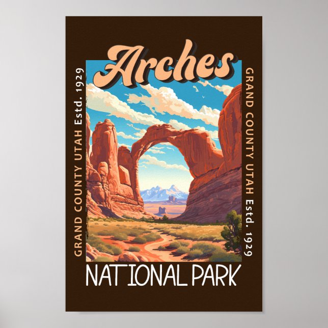 Poster Arches National Park Utah Afetado (Frente)