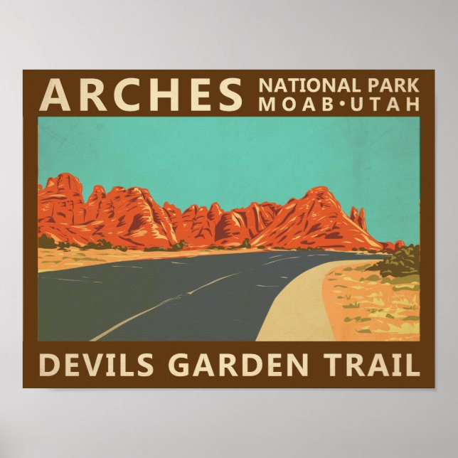 Poster Arches National Park Utah Devils Garden Trace (Frente)