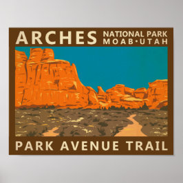 Poster Arches National Park Utah Park Avenue Trail 2
