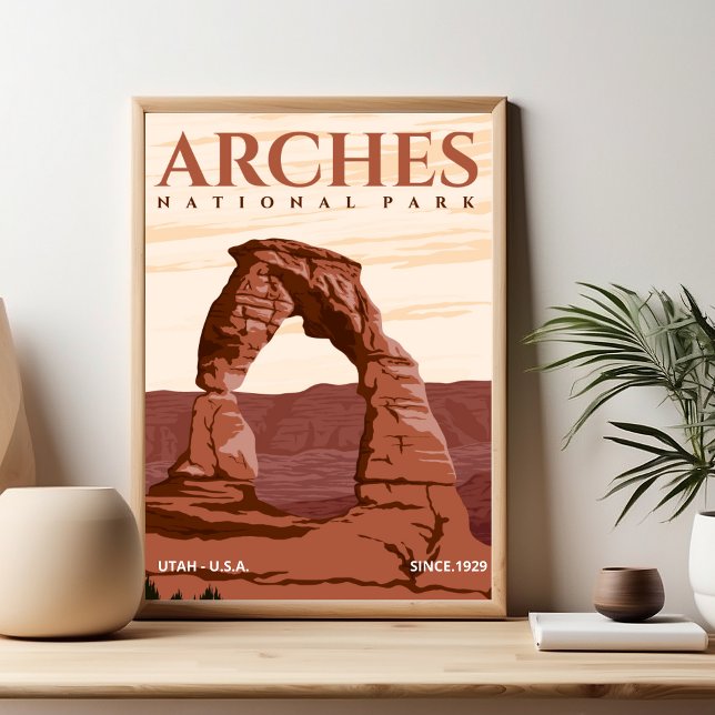 Poster Arches National Park Utah Vintage Desert Landscape (Criador carregado)