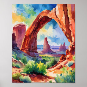 Poster Arches National Park Utah Watercolor