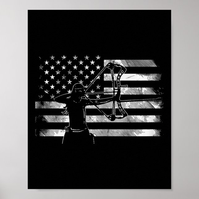Poster Arco Americano de Archer de Bandeiras (Frente)