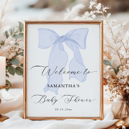 Poster Arco azul Chá de fraldas bem-vindo