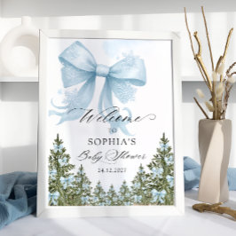 Poster Arco azul Chá de fraldas de inverno bem-vindo