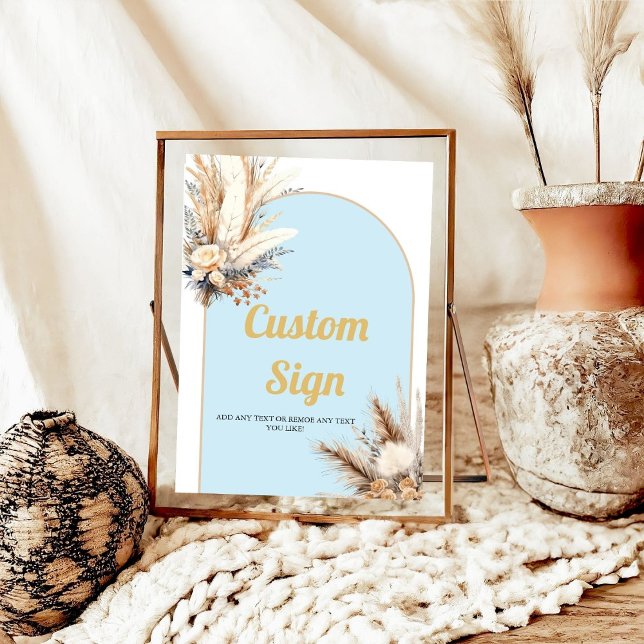 Poster Arco azul do Boho Grama Floral Grass Fatura do Beb (Criador carregado)