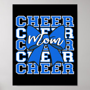 Poster Arco Azul do Dia de Jogo da Mãe de Cheerleading