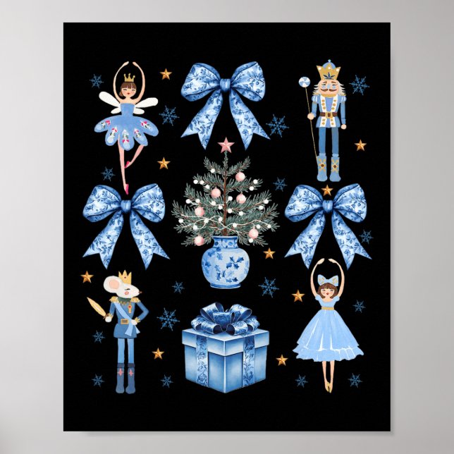 Poster Arco Azul Nutcracker Xmas Feliz Natal (Frente)
