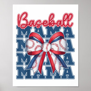 Poster Arco Baseball Mama Coquette Esporte Dia de as mães