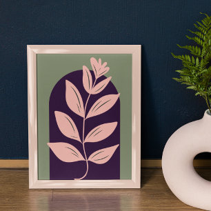 Poster Arco Boho Arte Moderno Minimalista Folhas Botânica