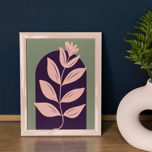 Poster Arco Boho Arte Moderno Minimalista Folhas Botânica (Criador carregado)