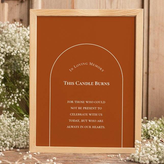 Poster Arco Boho Simples Terracota Esta Vela Queima (Criador carregado)