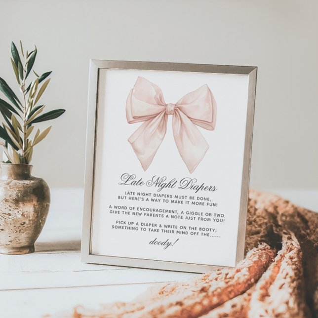 Poster Arco Branco Elegante Chá de fraldas Noite Tarde Fr (Criador carregado)