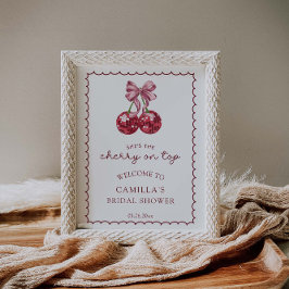 Poster Arco Coquette Cherry On Top Chá de panela Welcome