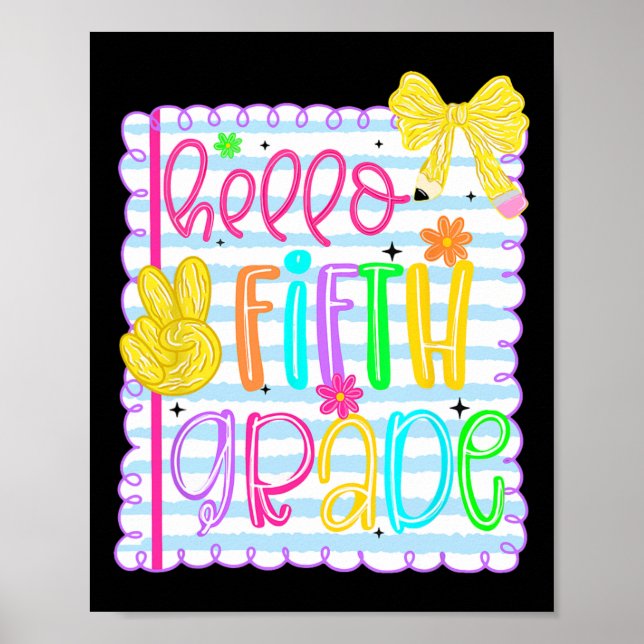 Poster Arco Coquette Girly Hello Professora De Volta (Frente)