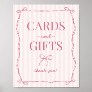 Poster Arco cor-de-rosa Cartões de pastel e sinal de pres