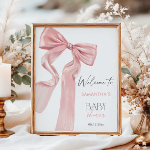 Poster Arco cor-de-rosa Elegante Chá de fraldas Coquette